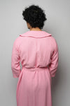 Cotton matte bathrobe with lining - full length