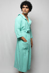 Cotton matte bathrobe with lining - full length