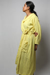 Cotton matte bathrobe with lining - full length