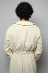 Cotton matte bathrobe with lining - full length