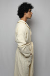 Cotton matte bathrobe with lining - full length