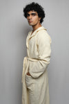 Cotton matte bathrobe with lining - full length