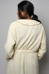 Cotton matte bathrobe with lining - full length