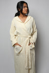 Cotton matte bathrobe with lining - full length