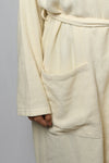 Cotton matte bathrobe with lining - full length