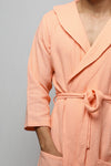 Cotton matte bathrobe with lining - full length