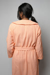 Cotton matte bathrobe with lining - full length