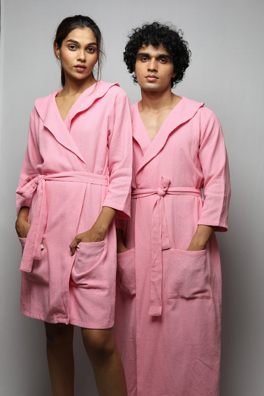 Cotton matte couple bathrobe