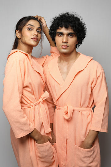 Cotton matte couple bathrobe