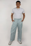 Solid stripe cotton trousers