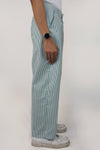 Solid stripe cotton trousers