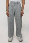 Solid stripe cotton trousers