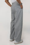 Solid stripe cotton trousers