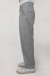 Solid stripe cotton trousers