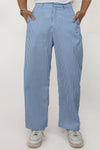 Solid stripe cotton trousers