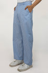 Solid stripe cotton trousers