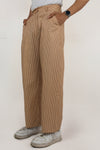 Solid stripe cotton trousers