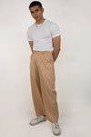 Solid stripe cotton trousers