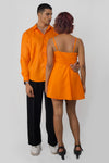 Cotton shirt and dress couple set