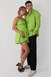 Cotton shirt and dress couple set