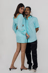 Crepe shirt and dress couple set