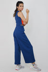 Rib sleeveless top with wide leg pants