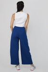 Rib sleeveless top with wide leg pants