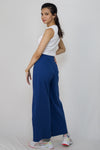 Rib sleeveless top with wide leg pants