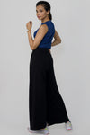 Rib sleeveless top with wide leg pants