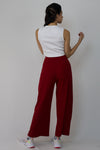 Rib sleeveless top with wide leg pants