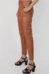 Leather skin fit pants