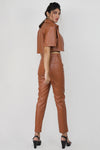 Leather skin fit pants