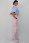 Colour blocked stripe cotton trousers