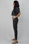 Leather skin fit pants