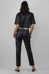 Leather skin fit pants