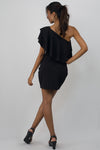 One Shoulder Ruffle Neck Dress