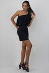 One Shoulder Ruffle Neck Dress