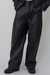 Leather wide leg pants