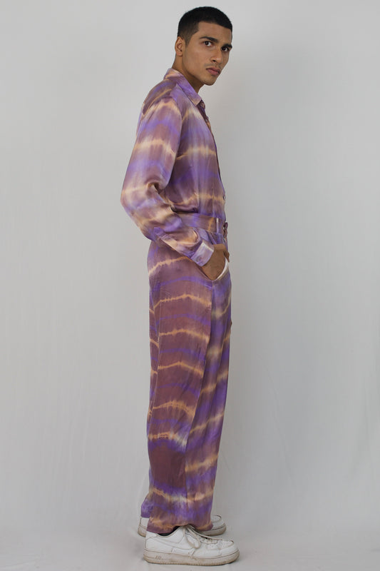 Satin tie dye shirt and pant