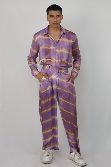 Satin tie dye shirt and pant