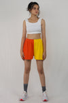 Colour blocked rib shorts