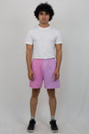 Colour blocked cotton knit shorts