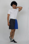 Colour blocked cotton knit shorts