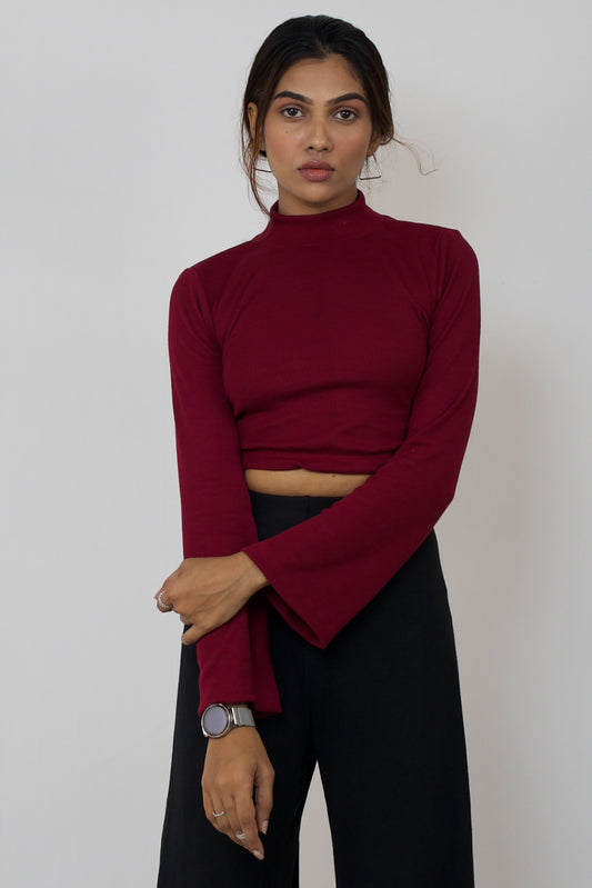 Turtle neck backless top