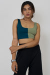 Colour blocked crop top