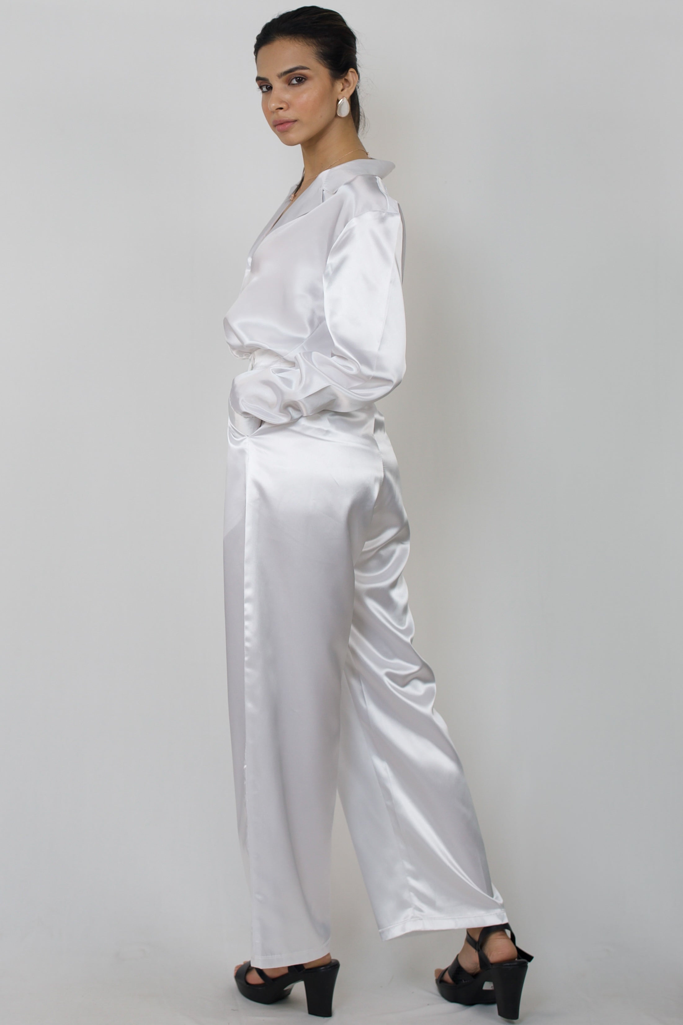 Silk and linen straight trousers | GIORGIO ARMANI Woman