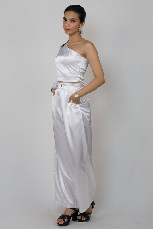 Satin one shoulder top and pant