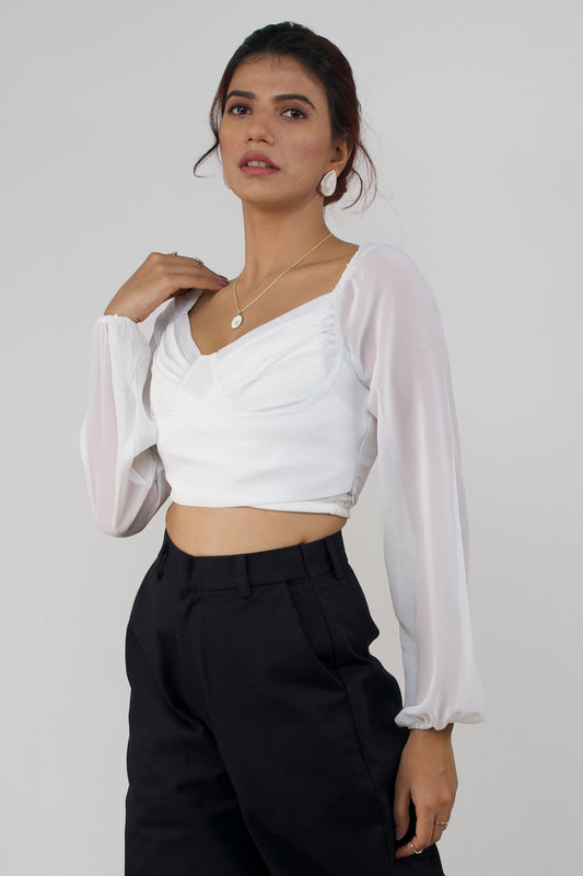 Solid sweetheart neck top
