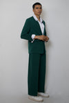 Non crease blazer and solid trousers