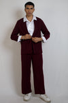 Non crease blazer and solid trousers